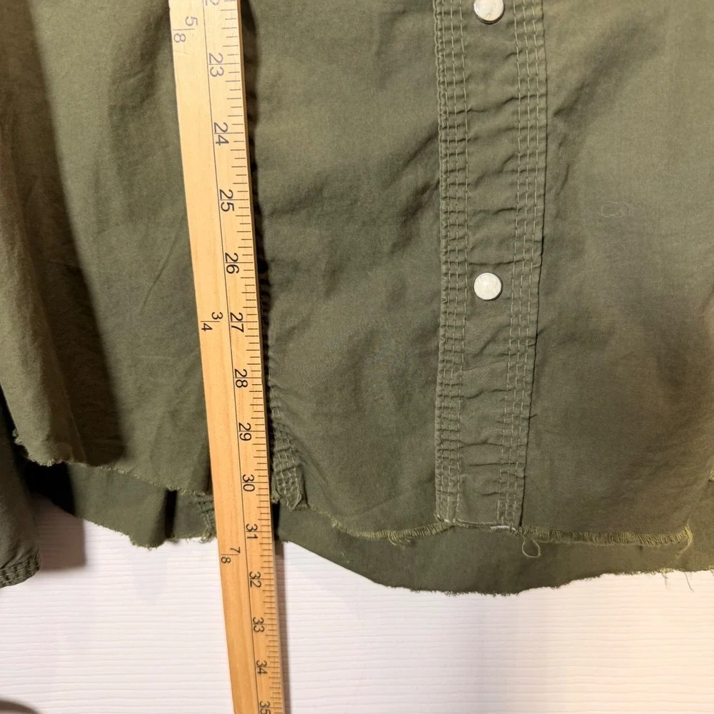 True Religion Mens Khaki Green Long Sleeve Western Snap‎ Button Shirt XL